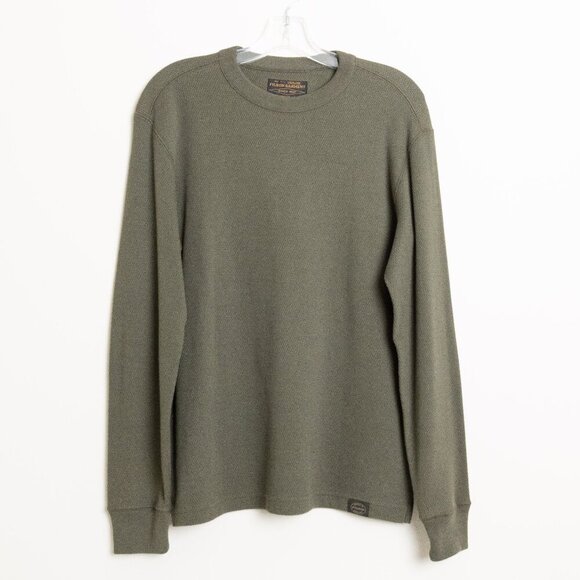 Filson Waffle Knit Thermal Crewneck Shirt Mens XS Long Sleeve Mossy Rock Green - Picture 2 of 16